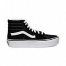 Banda Blanca Botin Plataforma Negro  VANS