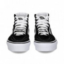 Banda Blanca Botin Plataforma Negro  VANS