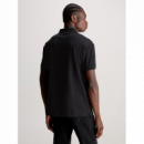Polo CALVIN KLEIN Negro Logo Vertical Flúor