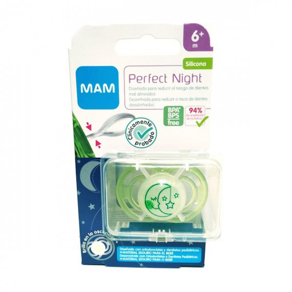 Mam Chupete Silicona Perfect Night + 6 M Beige  JOHNSON & JOHNSON