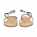 Tira Reptil Beige Esclava Pulsera Plata  NICOLAS LAINAS