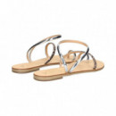 Tira Reptil Beige Esclava Pulsera Plata  NICOLAS LAINAS