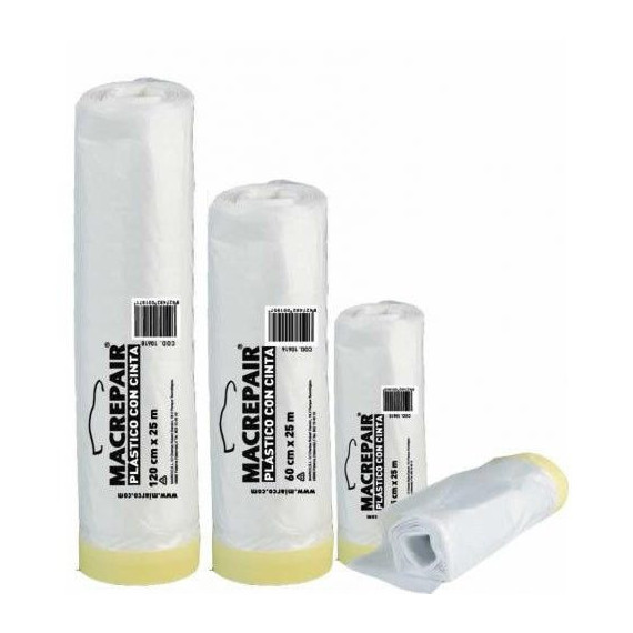 Cubretodo Plástico Rollo con Cinta  600 Mm X 22,5 Metros