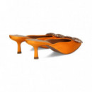 Mule Satin Naranja  BIBI LOU