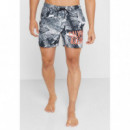 Bañador de Largo Medio con Cordón y Estampado de Palmeras CALVIN KLEIN