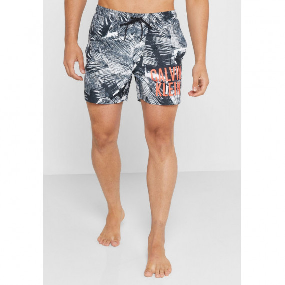 Bañador de Largo Medio con Cordón y Estampado de Palmeras CALVIN KLEIN