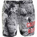 Bañador de Largo Medio con Cordón y Estampado de Palmeras CALVIN KLEIN