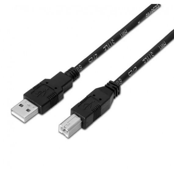 AISENS Cable Usb-a a Usb-b 2.0 para Impresora/ 3M/ Negro