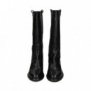 Media Bota Vaquera Piel Negra  ASH