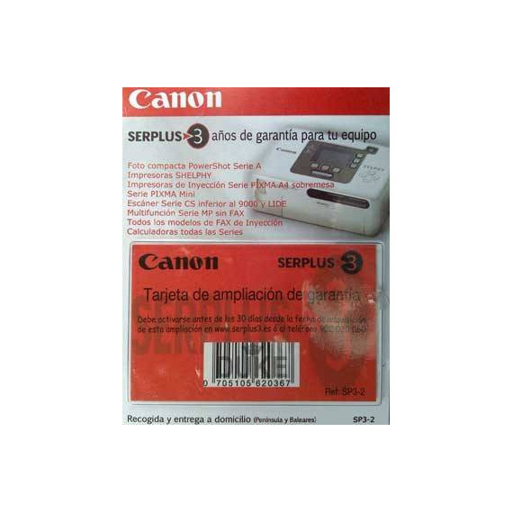 CANON  Garantia 3 Años Powershot Serie A/impres. Selphy/inyec. (SP3-2)