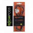 BOOMPODS Cable Retro Trenzado 1M Naranja