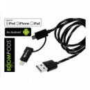 BOOMPODS Cable Duo  Trenzado 1M Lightning/micro USB a USB