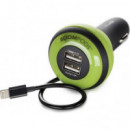 BOOMPODS Cargador Apple de Coche 2 USB Verde