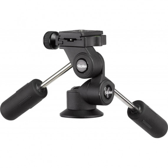 ROLLEI Rotula Rock Solid 3-WAY M Negr Aluminio 3D 2 Mangos