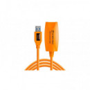 Tether Tools Cable USB 3.0 Active Extension 4,9M Naranja (CU3017)  TETHERTOOLS