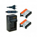 JUPIO Kit Cargador + 2 Baterias Gopro AHDBT-401 1160MAH