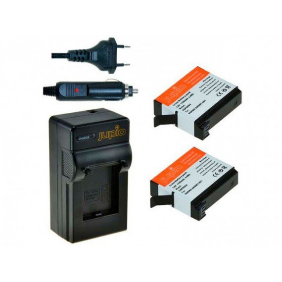 JUPIO Kit Cargador + 2 Baterias Gopro AHDBT-401 1160MAH
