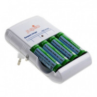 JUPIO Cargador Ni-mh Compacto con 4X Aa