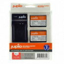 JUPIO 2 Baterias LP-E10 Canon + Cargador USB (CCA1008)