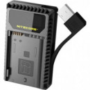NITECORE UNK1 Cargador Nikon EN-EL14/14A/15 DUAL(2BATERIAS 1 Usb)
