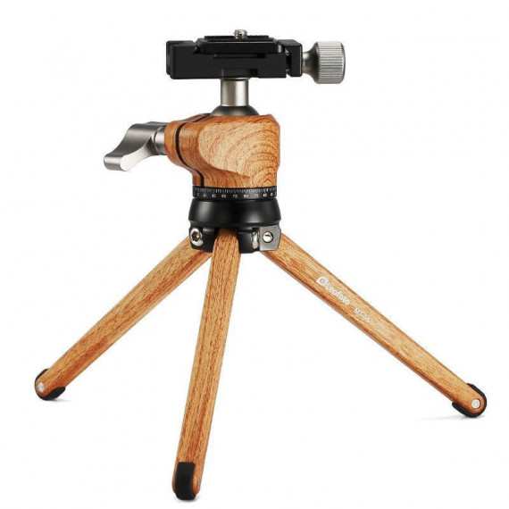 LEOFOTO  MT-01 + LH25 Mini Tripode + Rotula de Rola /aluminio Acabado Madera