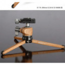 LEOFOTO  MT-01 + LH25 Mini Tripode + Rotula de Rola /aluminio Acabado Madera