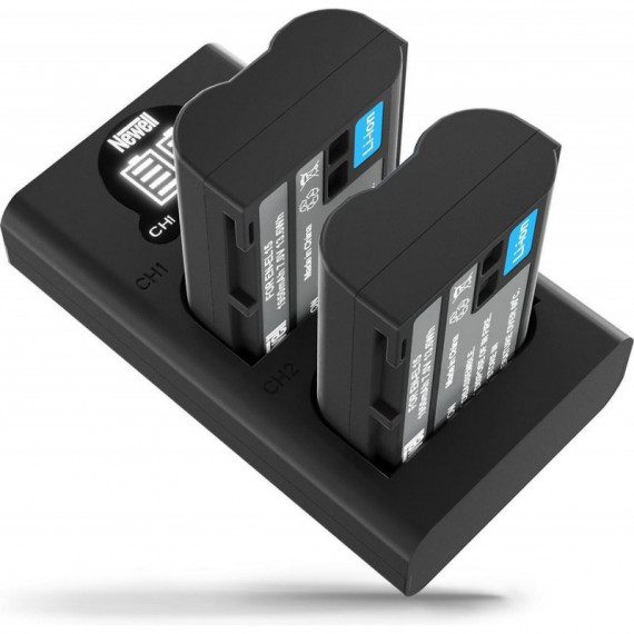 NEWELL Cargador Doble + 2 Baterias EN-EL15B