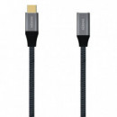 AISENS Cable Alargador Usb-c Macho a Usb-c Hembra 2.0 1M Negro