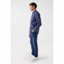 SALSA JEANS Camisas Camisa Salsa Azul con Textura