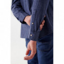 SALSA JEANS Camisas Camisa Salsa Azul con Textura