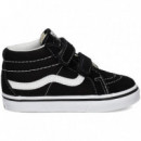 Botin 2 Velcros ante Negro/blanco  VANS