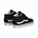 Botin 2 Velcros ante Negro/blanco  VANS