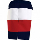 Bañador Reciclado Medio Largo Global Stripe de TOMMY HILFIGER