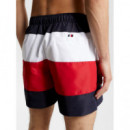 Bañador Reciclado Medio Largo Global Stripe de TOMMY HILFIGER