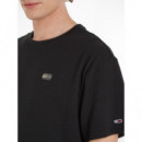 Camiseta TOMMY JEANS Badge Negra Logo Espalda