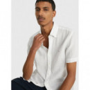 Camisa en Lino de Manga Corta y Corte Regular de TOMMY HILFIGER