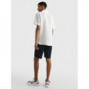 Camisa en Lino de Manga Corta y Corte Regular de TOMMY HILFIGER