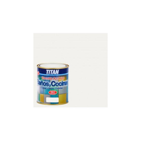 Pintura Titan Esmalte Azulejos Baños y Cocinas Satinado Blanco 1400  750 Ml