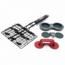 BROIL KING ® Cesta Deslizable & Prensa Hamburguesa