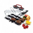 BROIL KING ® Cesta Deslizable & Prensa Hamburguesa