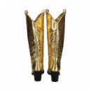 Bota Cowboy Reptil Metalizada Oro  UNISA