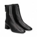 Botin Costuras Lado Piel Negro  UNISA