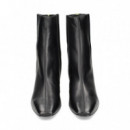 Botin Costuras Lado Piel Negro  UNISA