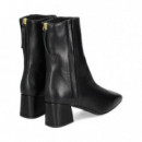 Botin Costuras Lado Piel Negro  UNISA