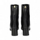 Botin Costuras Lado Piel Negro  UNISA