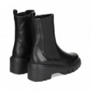 Botin Plat.elastico Lado Piel Negro  UNISA