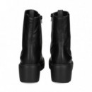 Botin Plat.elastico Lado Piel Negro  UNISA