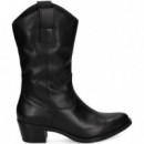 Media Bota Cowboy Piel Negro  UNISA