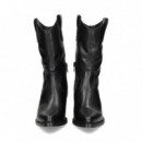 Media Bota Cowboy Piel Negro  UNISA