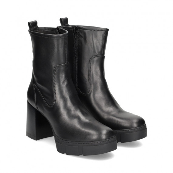 Botin Plataforma Piel Negro  UNISA